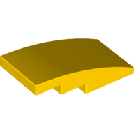 Lego kostka (kostička) 4x2 zakulacená zakřivená, žlutá (6079001)